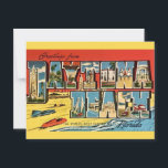 Daytona Beach Florida Vintage Greeting Postcard<br><div class="desc">Such a great retro postcard for Daytona Beach,  Florida repurposed!</div>