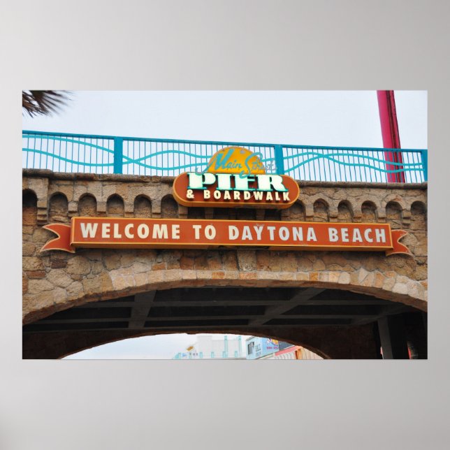 Daytona Beach Main Pier Boardwalk Bridge Poster (Front)
