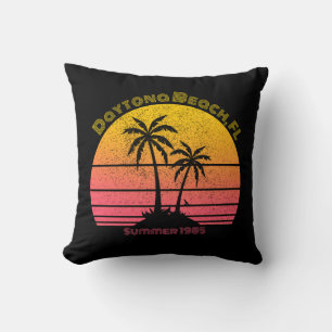 Daytona Beach Retro Sunset Palms Cushion