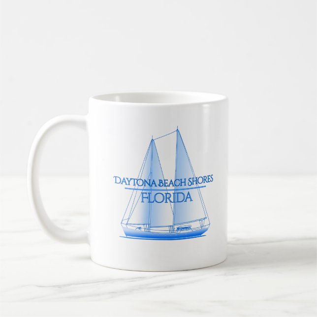 Daytona Beach Shores Coastal Nautical Sailing Sail Coffee Mug (Left)