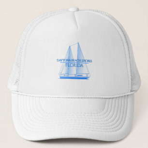 Daytona Beach Shores Coastal Nautical Sailing Sail Trucker Hat