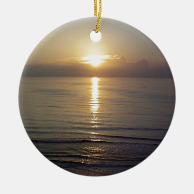 Daytona Beach sunrise Ceramic Tree Decoration (Front)