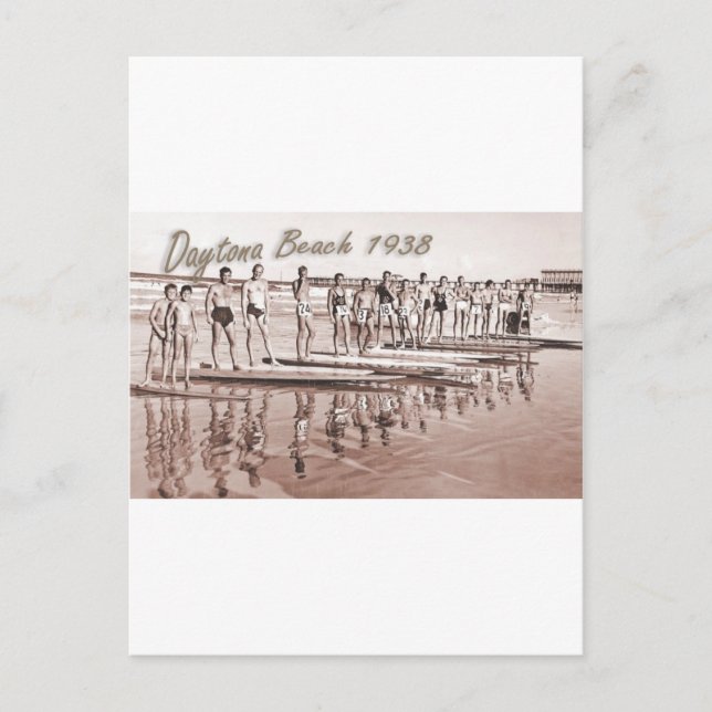 Daytona Beach Vintage Surf Group Photo Postcard (Front)