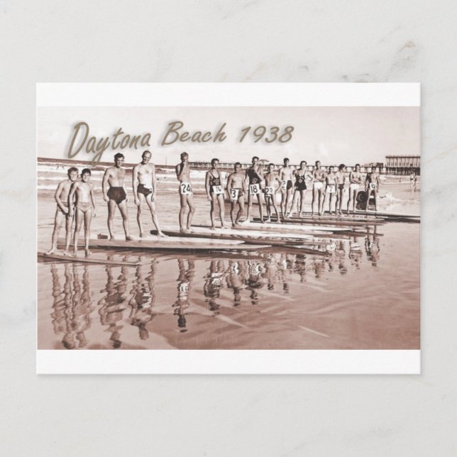 Daytona Beach Vintage Surf Group Photo Postcard (Front)