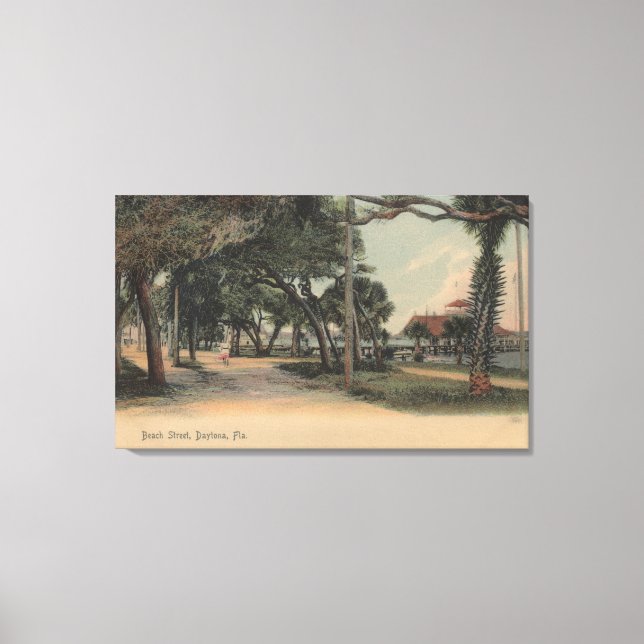 Daytona, Florida - View of Beach Street Canvas Print (Front)