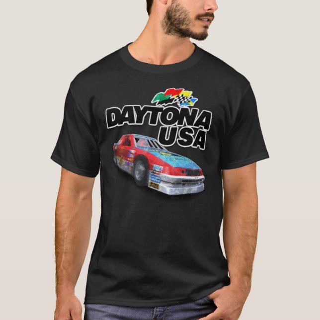 Daytona USA Distressed Car Logo Classic T-Shirt (Front)