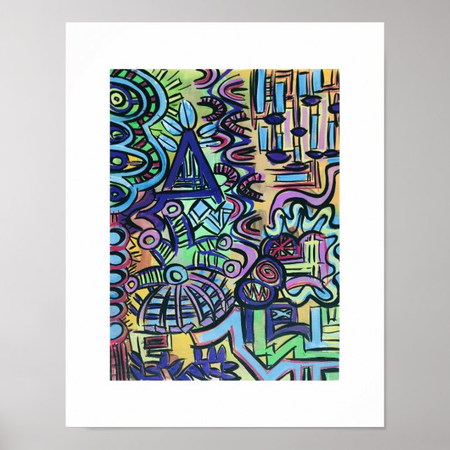 Daytripper-Hand Painted Abstract Art Poster (Front)