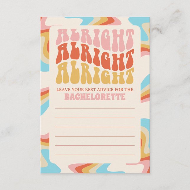 Dazed And Engaged Bachelorette Party Game Advice Card (Front)
