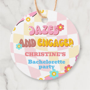 Dazed And Engaged Bachelorette Retro Groovy 70s Favour Tags