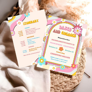 Dazed and Engaged Bachelorette Weekend Itinerary  Invitation