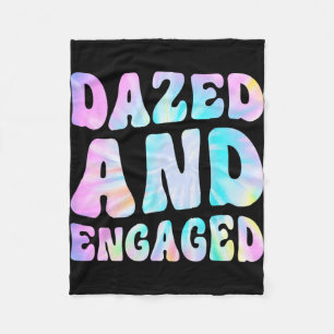 Dazed And Engaged Tie Dye Bride Squad Bachelorette Fleece Blanket