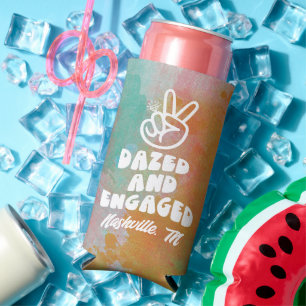 Dazed & Engaged Retro Bachelorette Seltzer Can Cooler