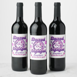 Dazed & Engaged Retro Disco Bachelorette/Bridal  Wine Label