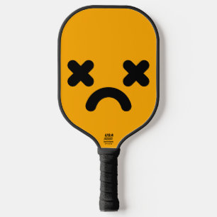 Dazed Sad Face Orange  Pickleball Paddle