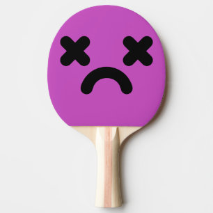 Dazed Sad Face Purple  Ping Pong Paddle