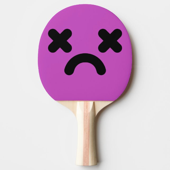 Dazed Sad Face Purple  Ping Pong Paddle (Front)