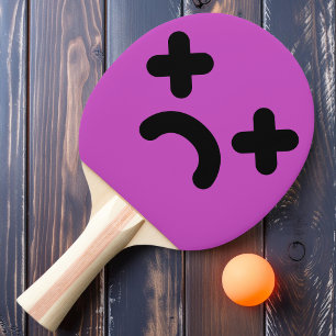 Dazed Sad Face Purple  Ping Pong Paddle