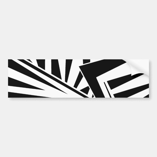 dazzle camouflage(black) bumper sticker (Front)