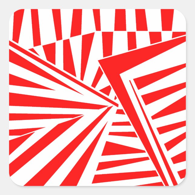 dazzle camouflage(red) square sticker (Front)
