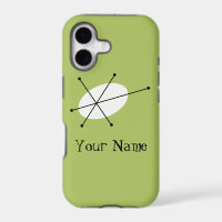 Dazzle Green 'Name' iPhone case vertical