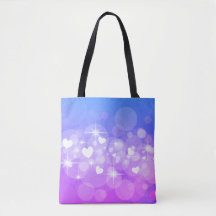 Dazzle Hearts and Stars customized tote bag