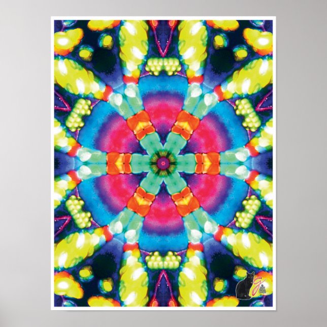 Dazzle Kinetic Collage Kaleidoscope Poster (Front)