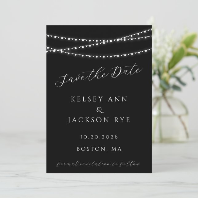 Dazzle Me Chic Wedding Save the Date Invitation (Standing Front)
