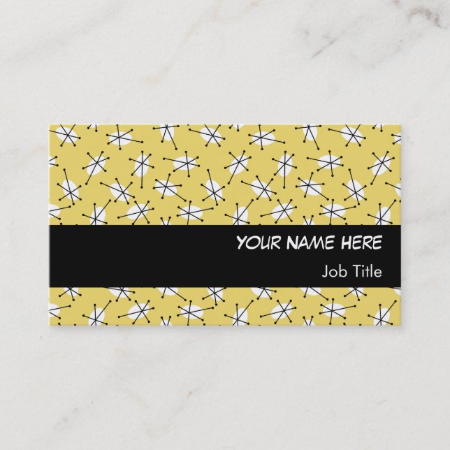 Dazzle Multi Yellow business card black stripe (Front)