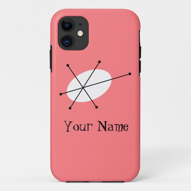 Dazzle Pink 'Name' iPhone case vertical (Back)
