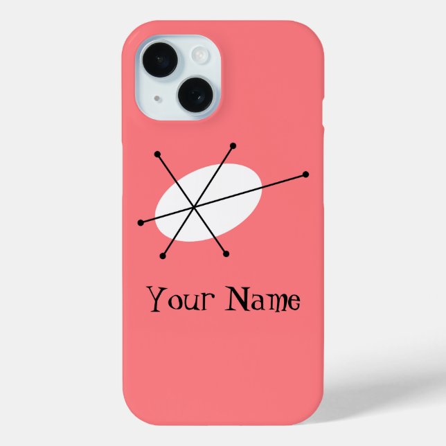 Dazzle Pink 'Name' iPhone case vertical (Back)