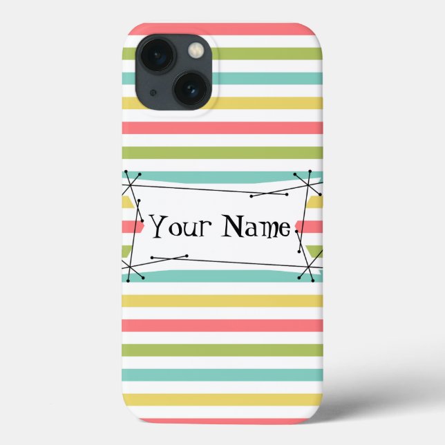 Dazzle Stripe Classic Name iPad Mini vertical Case-Mate iPhone Case (Back)