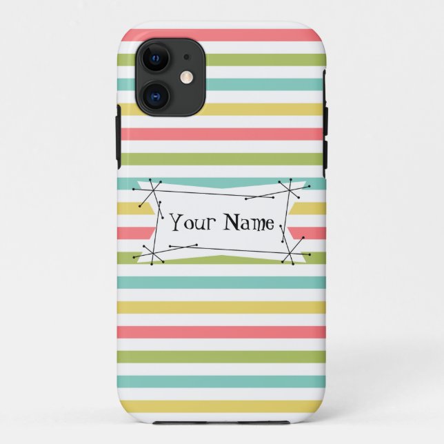 Dazzle Stripe Name Classic iPhone case vertical (Back)