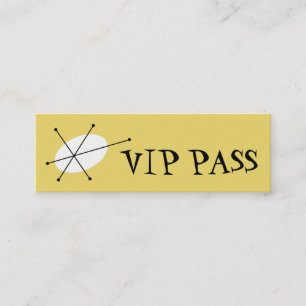 Dazzle Yellow 'VIP PASS' business card skinny