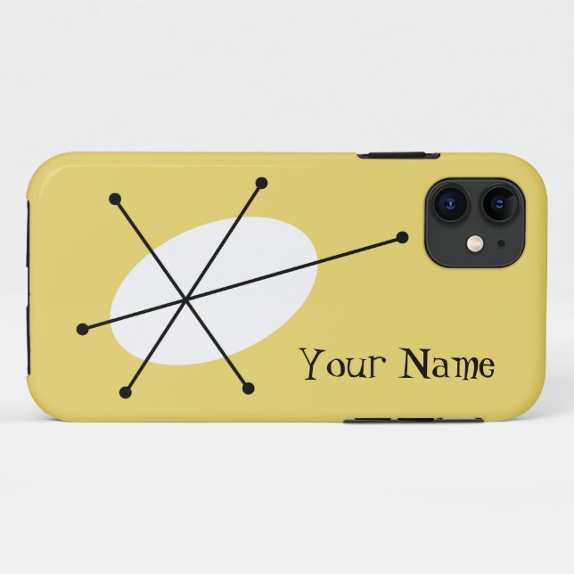 Dazzle Yellow 'Your Name' iPhone case (Back (Horizontal))