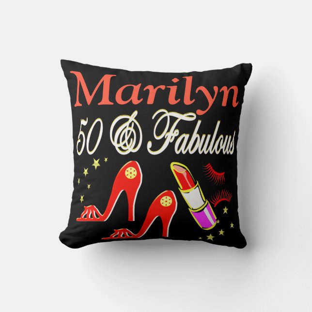 DAZZLING 50 & FABULOUS PERSONALIZED PILLOW (Front)
