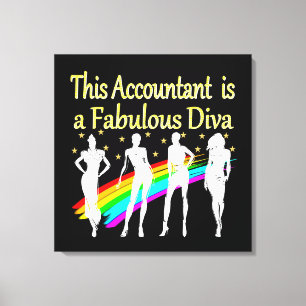 DAZZLING ACCOUNTANT DIVA DESIGN CANVAS PRINT