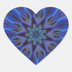 Dazzling Blue Abalone Mother of Pearl Mandala Heart Sticker