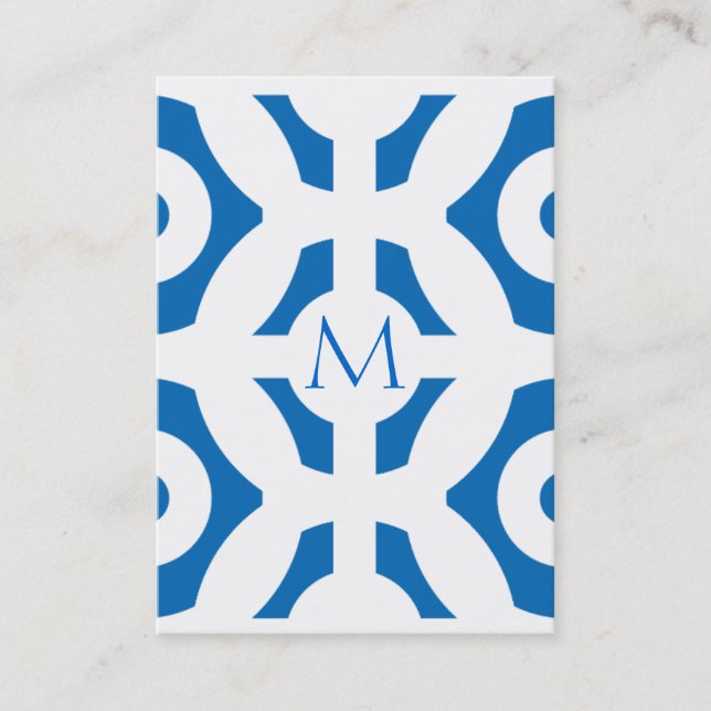 Dazzling Blue Geometric Pattern Business Card (Front)