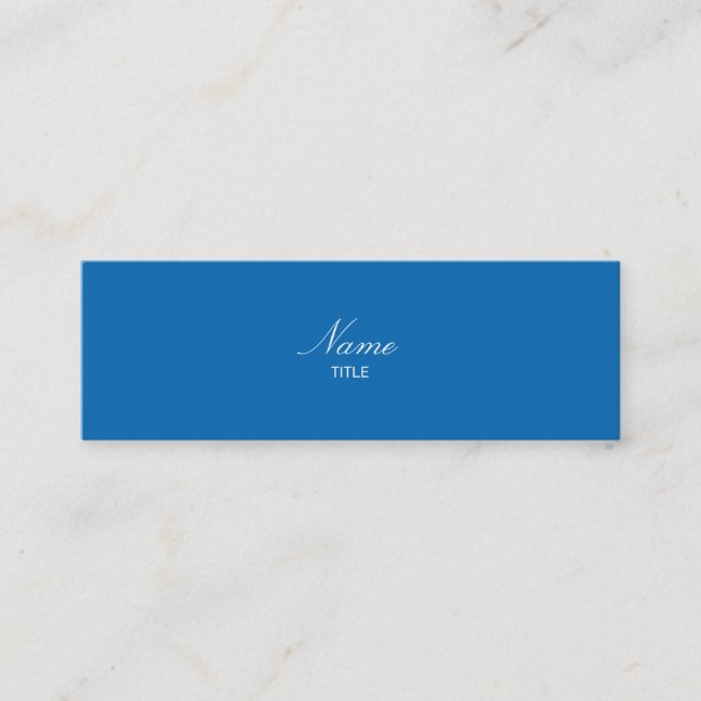 Dazzling Blue Small Elegante Mini Business Card (Front)