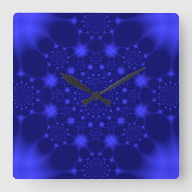 Dazzling Blue Square Wall Clock (Front)