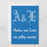 Dazzling Blue & White Wedding Invitation