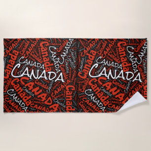 Dazzling Canada Flag Colours Patriotic Beach Towel