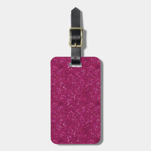 Dazzling Chic Hot Pink Glitter Luggage Tag