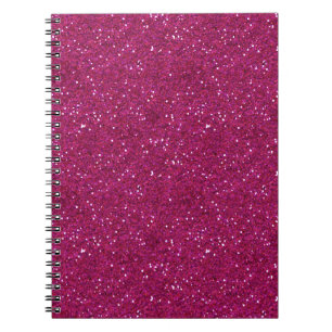 Dazzling Chic Hot Pink Glitter Spiral Notebook