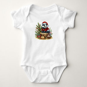 Dazzling Christmas Badger Baby Bodysuit