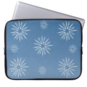 Dazzling Christmas Stars Electronics Sleeve, Blue Laptop Sleeve