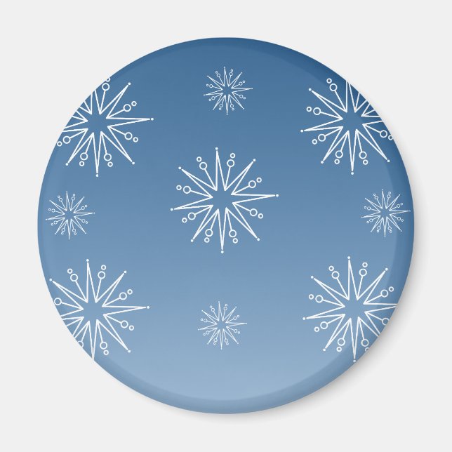 Dazzling Christmas Stars Magnet, Blue Magnet (Front)