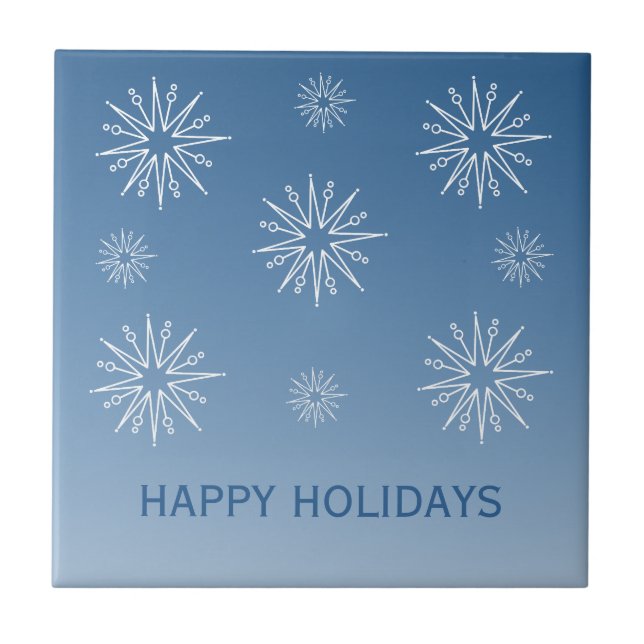 Dazzling Christmas Stars Tile, Blue Tile (Front)