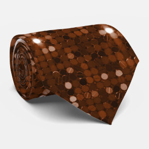 Dazzling Copper Sparkle Sequin Pattern Neck Tie