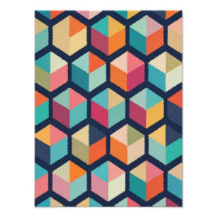 Dazzling Cubes: A Kaleidoscope of Color and Form Photo Print
